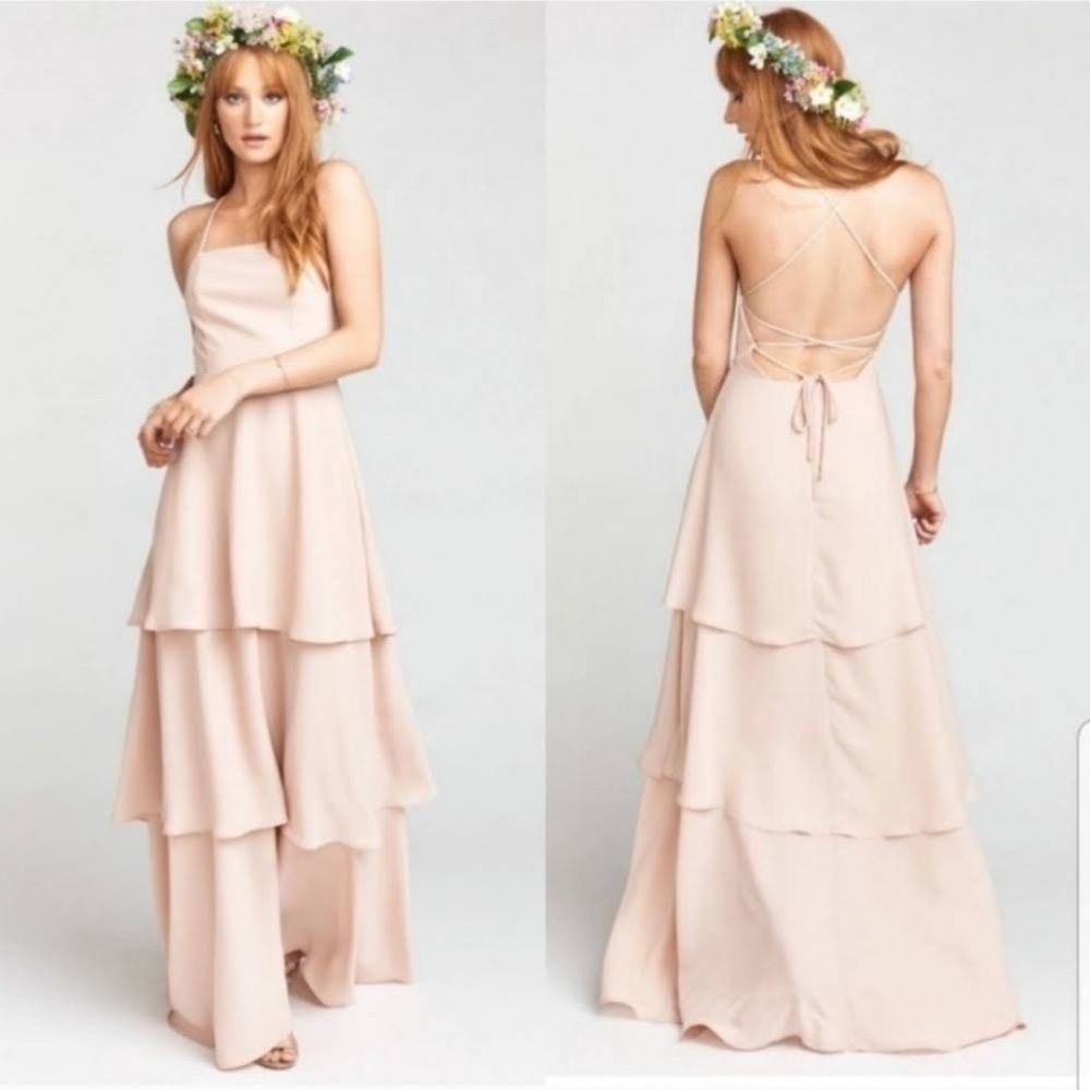 Show Me Your Mumu Calypso Ruffle Maxi Dress Dusty Blush